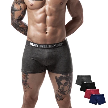Moške spodnje hlače boxer moške spodnje hlače moške spodnje perilo moški moški bombaž boksar hlače trdna kovčki