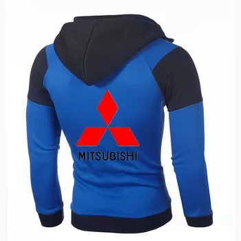 Moški Majica Mitsubishi Logotip Suknjič Sweatshirts Dvojno Zadrgo Mitsubishi Hoodie Bombaž Puloverju Športnih Obrabe Plašč