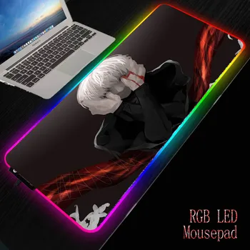 MRG Anime Tokyo Ghoul Mouse Pad Gaming XXL RGB LED Miško-pad Gamer Tipkovnice Mause Preprogo Desk Mat Navadne gume blazine