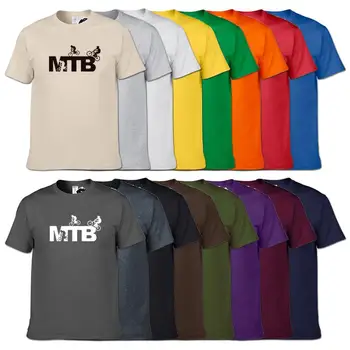 MTB Cikel Logotip Tee Srajce Smešno Gorski Kolesar Kolesarjenje 16 Barv Moški Bombaža, Kratek Rokav T-shirt Priljubljena Najstniška Priložnostne Tshirt