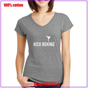 Muay Thai Kickboxing borec bela zabavne Majice Vintage New Design Ženske Punco Grafika v vratu bombaž vrhovi moda tees