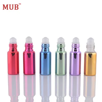 MUB - 5ml 100 kozarcev/veliko Barvnih UV Stekla Roll na Steklenice Za Eterična Olja, Parfumi, Steklenica Prazna Kozmetika Posodo Potovanja Vzorec