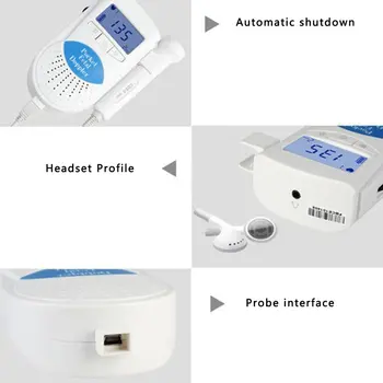 Nadgradili 2.0 MHz Doppler Ploda Srčnega utripa Doma Nosečnosti Baby Ploda Zvok Srčni utrip Detektor LCD-Zaslon Brez Sevanja
