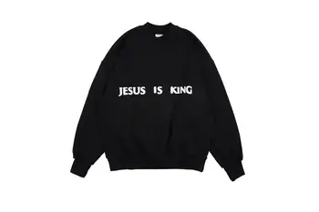 NAGRI Jezus Je Kralj Print Majica Moški Priložnostne Dolgimi Rokavi Pulover Hoodie Hip Hop Moška Moda Vrhovi Oversize Hoodies