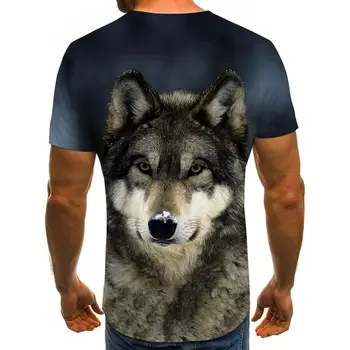 Najnovejši Wolf 3D Tiskanja Živali Kul Smešno T-Shirt Moški Kratek Rokav Poletje Hip Hop Vrhovi Tees Fashion majica s kratkimi rokavi velikosti XXS-6XL