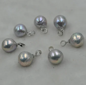 Naravni brazda Kasumi pearl obesek 11 mm siva biserna