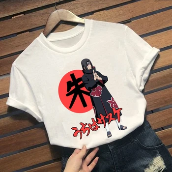 Naruto Uchiha Itachi T-Shirt Ulične Poletje Vrhovi Tees Bombaž Tshirt Prevelik HipHop