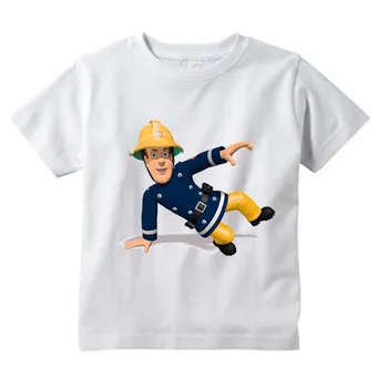 Natisnjeni t-shirt Sam Gasilec Gasilec Design Majica s kratkimi rokavi za Dečke/Deklice, Veliko Kawaii Kratek Rokav Vrhovi Otroci, Otroci Smešno T-Shirt