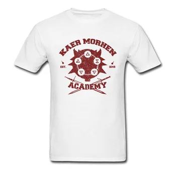 Natisnjeni T-Shirt Smešno Posadke Vratu Kaer Morhen Akademija Bombaža Moške Tees Modela Kratek Rokav Tee Srajce Na Debelo