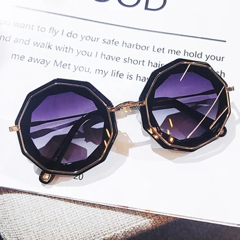 Nepravilna poligon okrogla sončna očala za ženske do leta 2020 novo blagovno znamko elegantna cvet oblike, sončna očala ženske letnik zlitine elegantno odtenki