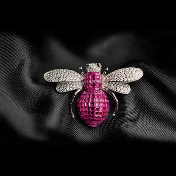 Nevidno množico rose rdeče barve insektov kubičnih cirkon čebel broška fine nakit za ženske