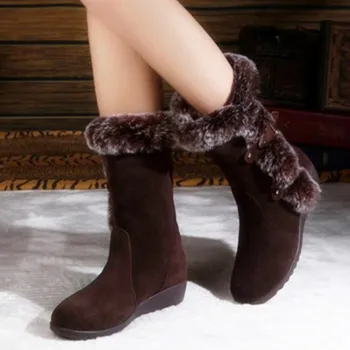 New Vroče Ženske Škornji Jeseni Jate Zimske Mode Dame Sneg Škornji, Čevlji Z Visoko Stegno Antilop, Sredi Tele Škornje 2020
