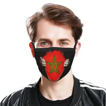 Nikki Blagovne Znamke Maroko Slog Pm2.5 Proti Prahu Diy Za Večkratno Uporabo Masko Maroko Maroko Design Maroko Slog Zastavo Maroko Ljubezen