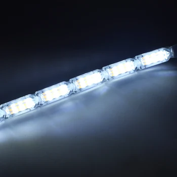 Nlpearl 2pcs Avto Svetlobe Skupščine DRL LED Dnevnih Luči Bele Vključite Signal Rumena Vodnik Led Trak Svetlobe Vključite Opozorilne Luči