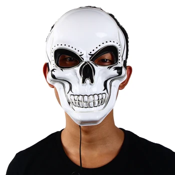 Nov Izdelek Halloween Teror, Belo Okostje, LED Svetila Masko, sveti Kostum Cosplay Dodatki