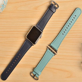 Nove Barve Pravega Usnja Band za Apple Watch 6 SE 5 4 3 2 1 Svetlobe Moda Watchband Zapestnica Trak
