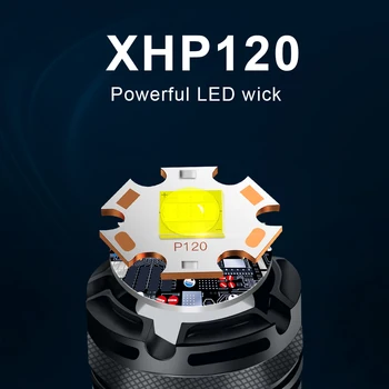 Nove večnamenske xhp120 močna svetilka led svetilko usb Polnilna luč bliskavice xhp70 xhp50 High power led svetilke 18650