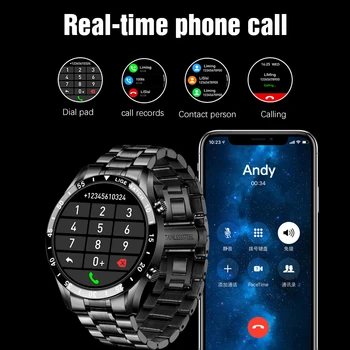 Novi ljudje Smartwatch Bluetooth Klic Srčni utrip, Krvni Tlak IP67 Nepremočljiva Športna Fitnes Watch Pametno Gledati Moške Za IOS Android