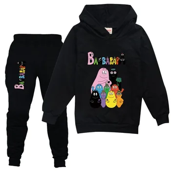Novo Barbapapa Risanka Contoon Otroci Hooded Fant Oblačila, ki Dekleta Boutique Obleke Otroci Kopalke Vrhovi hoodie in Ponev Unisex 2-15Y