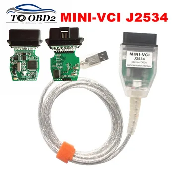 Novo Sprosti V15.00.028 MINI-VCI j2534 USB OBDII Diagnostični Vmesnik MINI VCI Najboljše FTDI FT232RL Čip Zelena PCB Za Toyota