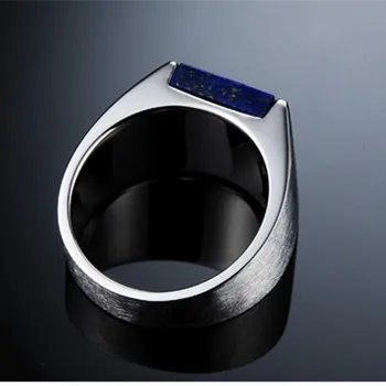 Novo Tajski srebro S925 srebro moški prstan vdelan z naravnimi lapis lazuli obroči za Človeka korejski moda nesramna 925 srebro obroč