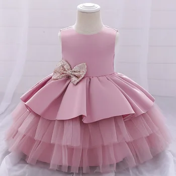 Novo tiste Otroke stranka oblačila roža punca obleke za poroke vestidos malčke baby obleke Princess Velik lok tutu kostum