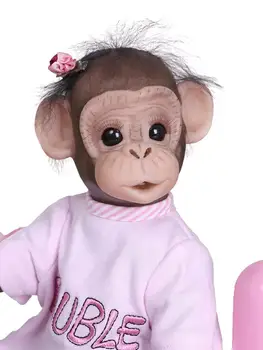 NPK Novih 40 CM ročno prerojeni Opica zelo mehkega silikona, upogljiv vinil Zbirateljske umetnosti lutka Opice Boneca Macaco