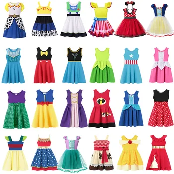 Obleko Za Dekle, Princesa Kostume Fancy Mickey Belle Obleke Haljo Moana Sneguljčica Elsa Ana Obleke Poletje Otroci Oblačila