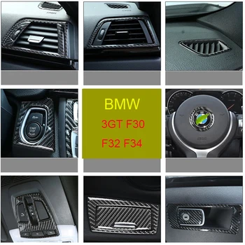 Ogljikovih Vlaken Barve Konzole CD Plošči Dekoracijo Okvir Pokrova Trim Nalepke Za BMW 3 4 Serije 3GT F30 F32 F34 Notranja Oprema
