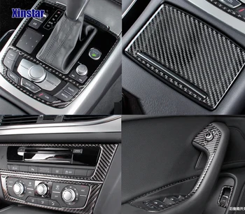 Ogljikovih Vlaken Car Interior Decoration Nalepke Za Audi A6 leta 2012 do leta 2018