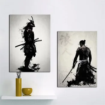 Oklepna Samurai Japonske Anime Platno Slikarstvo na Steni Umetnine Plakatov in Fotografij Stenske Slike za Dnevna Soba Dekoracijo Doma