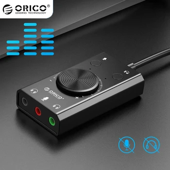 ORICO SC2 Zunanjo USB Zvočno Kartico 3 Vrata Stereo Mikrofon Zvočnik Slušalke Napajalnik Izključite Stikalo za Prilagajanje Glasnosti Brezplačno Pogon