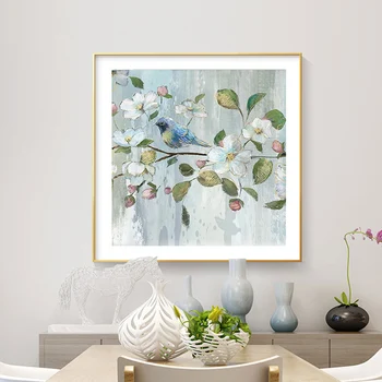 Osveži Cvetlični Ptica Platno Slikarstvo Poster Tiskanje Wall Art Slike za Jedilnico dnevno Sobo Notranjost Doma Dekoracijo Brez Okvirja