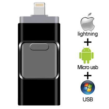 OTG USB Flash Drive Za iPhone X/8/7/7 Plus/6/6s/5/MP/ipad Pen Drive HD Pomnilniški Ključek 8GB 16GB 32GB 64GB 128GB Pendrive usb 3.0