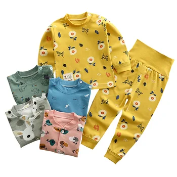 Otrok Bombažno Pižamo Sleepwear Obleke Baby Dekle Oblačila Sklop Novorojenčka Jeseni Hlače Otroci, Fantje Samorog Risanka Sleepwear