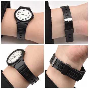 Pazi Band za Casio Watch Band MQ-24TPU Watch Band 16 mm Watch Opremo PVC Trak z Orodji,