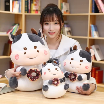 Plišastih igrač polnjene lutka cartoon živali govedo krave bika ox objem kolobarni otrok, Božič, Valentinovo, rojstni dan darilo 1pc