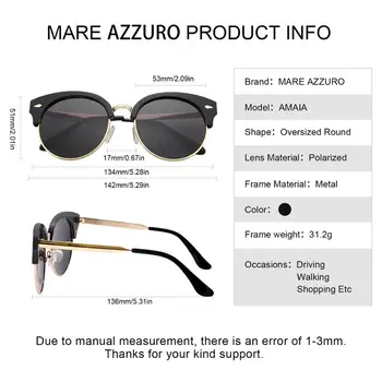 Polarizirana sončna Očala Ženske Okrogla sončna Očala Za Moške Letnik Google Drive blagovne Znamke Oblikovalec Dekorativni lentes de sol MARE AZZURO