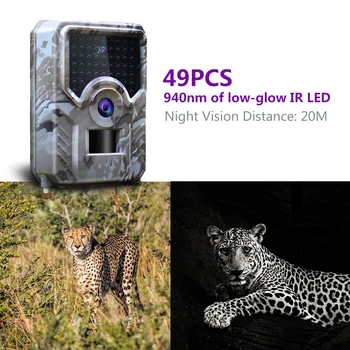 PR-200 12MP 49pcs 940nm IR LED Lovska Kamera za 18650 Baterije Wildlife Fotoaparat Night Vision Foto Pasti Infrardeči vmesnik Cam Orodja Lovec