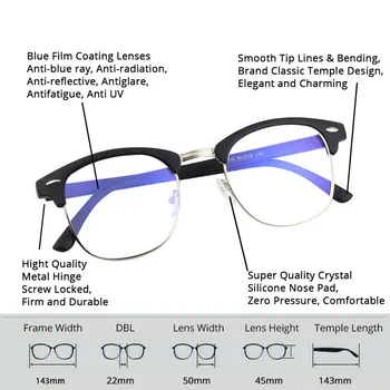 Pregledna Računalnik Očala Modre Svetlobe Blokiranje ' Enske Mo {Ki Spektakel Okvir Anti Blue Ray Anti Sevanja Jasen Način Očala