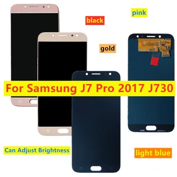 Preizkušen OLED J7 2017 LCD zaslon Za Samsung Galaxy J7 Pro 2017 J730 J730F Zaslon LCD na Dotik, Računalnike Zaslon Skupščine Prilagodite Svetlost