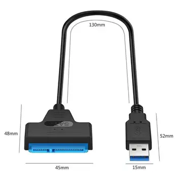 Pripomoček, USB 3.0, Da SATA 22 Pin 2.5 Inch Hard Disk SSD Napajalnik Priključek za Kabel Vodi pripomoček za Računalnik PC Pretvornik za Laptop