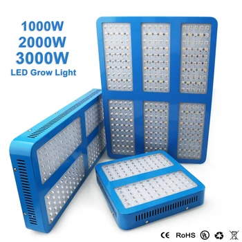 Prodaja 1000W / 2000W / 3000W LED Grow Light Celoten Spekter Trojno Čip za uporabo v Zaprtih prostorih Hydroponic Toplogrednih Rastlin Vseh Fazi Rasti Lučka