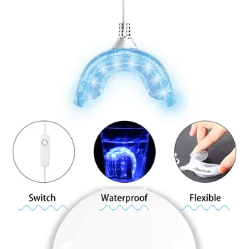 Profesionalno Beljenje Zob komplet Gel Pisalo S 16 LED iPhone/Android/USB Smart Hladno Modro Svetlobo Zobozdravstveno Nego Ustne votline Čiščenje Madežev