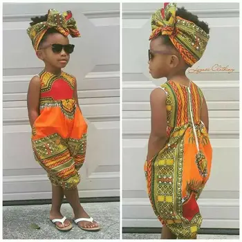 Pudcoco Poletje Malčke Baby Girl Obleke brez Rokavov Afriški Stil Jumpsuit Playsuit Glavo 2Pcs Obleke Športna Oblačila