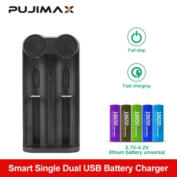 PUJIMAX 18650 baterijo, polnilnik Pametno polnjenje dual-solt za 26650 18350 14500 26700 Ni-MH/Ni-Cd Polnilna Baterija polnilnik