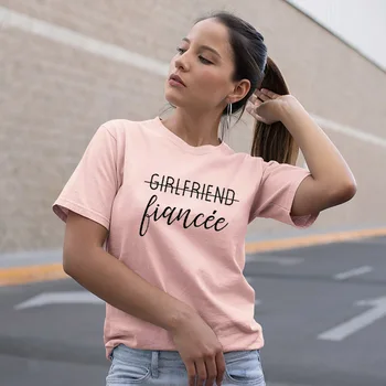Punco, zaročenko, Natisnjeni Nov Prihod Žensk Smešno Priložnostne Bombaža T-shirt posla majica bachelorette majica