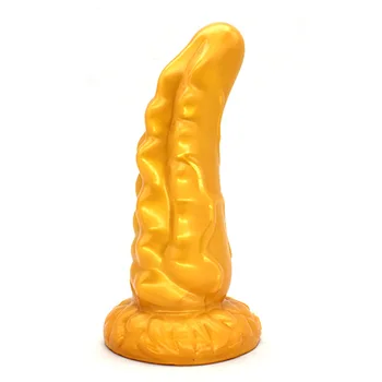 QKKQ Silikonski Zlati dildo bedak ukrivljen analni čep g-spot spodbujanje Nazobčane odraslih masturbirajo, sex igrače za ženske penis sex shop