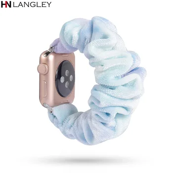Raztegljiva tkanina Scrunchie Elastična Watch Band za Apple jermenčki Priložnostne Ženske, Dekleta Trak Zapestnica za Iwatch 38 mm 40 mm