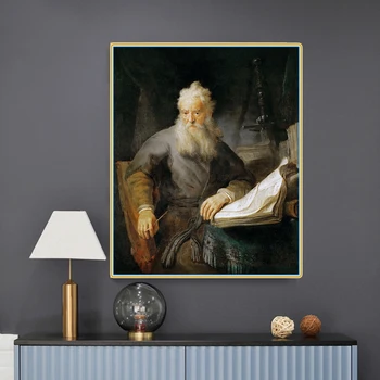 Rembrandt《Apostol Pavel》Citon Platno Umetnosti Oljno sliko Umetnine Plakat Slika Moderen Stenski dekor Doma Dnevna soba Dekoracijo
